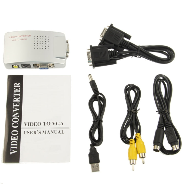 High Resolution VGA Video Conversion VGA to Video S-Video / PC to TV (VGA to AV ) Converter Box - Cable by PMC Jewellery | Online Shopping South Africa | PMC Jewellery | Buy Now Pay Later Mobicred