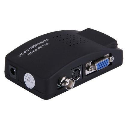 BNC / S-Video to VGA Video Converter(UK Plug) - Video Converter by PMC Jewellery | Online Shopping South Africa | PMC Jewellery | Buy Now Pay Later Mobicred