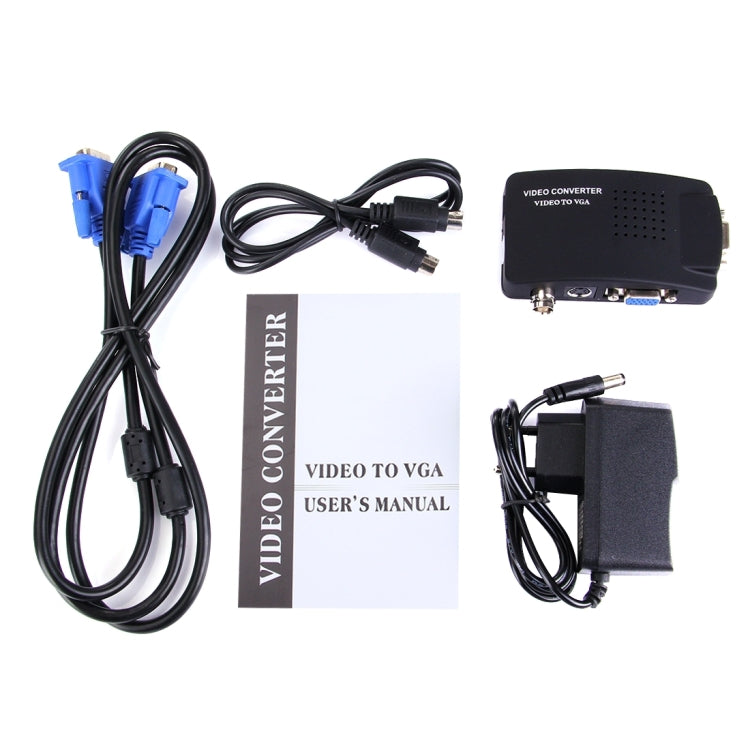 BNC / S-Video to VGA Video Converter(UK Plug) - Video Converter by PMC Jewellery | Online Shopping South Africa | PMC Jewellery | Buy Now Pay Later Mobicred