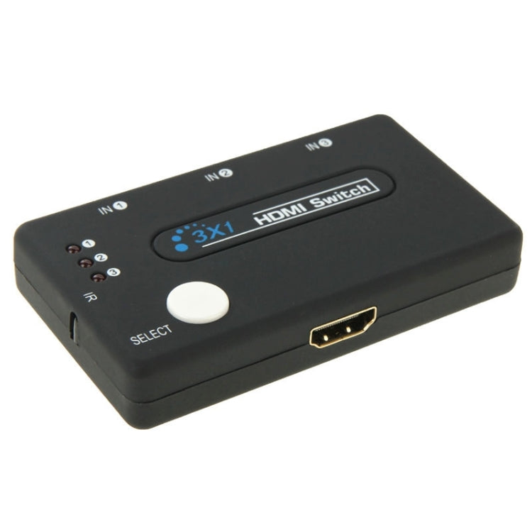 Mini 3x1 HD 1080P HDMI V1.3 Selector with Remote Control for HDTV / STB/ DVD / Projector / DVR - Splitter by PMC Jewellery | Online Shopping South Africa | PMC Jewellery