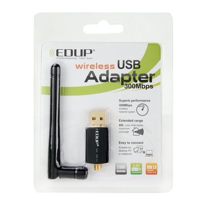 EDUP EP-N1581 Mini USB Wifi 802.11n/g/b 300Mbps 2.4GHz Wireless Adapter External Antenna - USB Network Adapter by EDUP | Online Shopping South Africa | PMC Jewellery | Buy Now Pay Later Mobicred