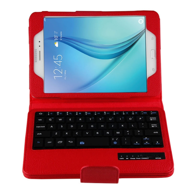 For Galaxy Tab A 8.0 / T350 2 in 1 Detachable Bluetooth Keyboard Litchi Texture Leather Tablet Case with Holder(Red) - Samsung Keyboard by PMC Jewellery | Online Shopping South Africa | PMC Jewellery | Buy Now Pay Later Mobicred