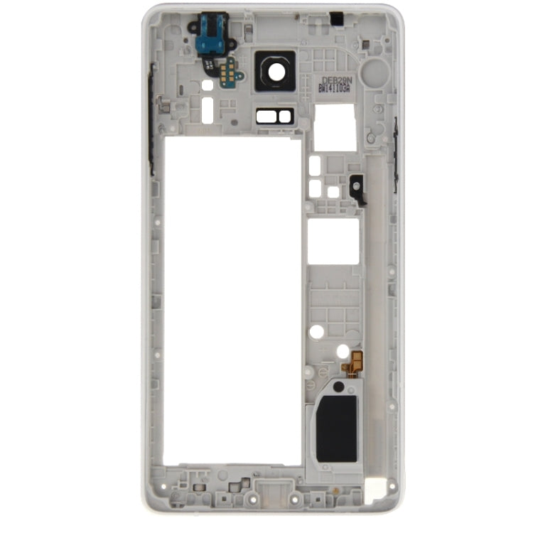 For Galaxy Note 4 / N910V Middle Frame Bezel Back Plate Housing Camera Lens Panel with Speaker Ringer Buzzer and Earphone Hole (White) - Frame Bezel Plate by PMC Jewellery | Online Shopping South Africa | PMC Jewellery | Buy Now Pay Later Mobicred