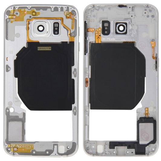 For Galaxy S6 / G920F Back Plate Housing Camera Lens Panel  with Side Keys and Speaker Ringer Buzzer (White) - Frame Bezel Plate by PMC Jewellery | Online Shopping South Africa | PMC Jewellery | Buy Now Pay Later Mobicred