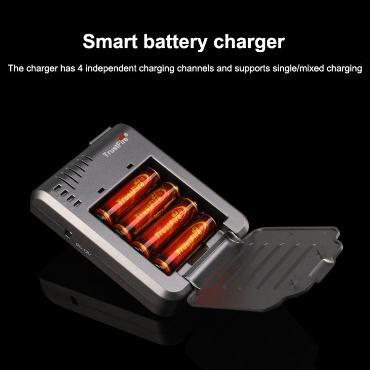 TR-003P4 TrustFire 1x4 Universal Cylindrical Li-ion Battery Charger for 10430/ 10440/ 14500/ 16340/ 17670/ 18500 - Charger & Converter by PMC Jewellery | Online Shopping South Africa | PMC Jewellery | Buy Now Pay Later Mobicred