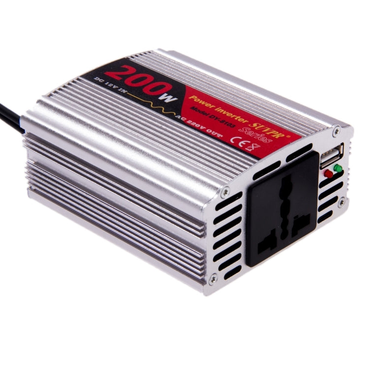 SUVPR DY-8103 200W DC 12V to AC Car Power Inverter with 500mA USB Port & Universal Power Socket - Others by SUVPR | Online Shopping South Africa | PMC Jewellery | Buy Now Pay Later Mobicred