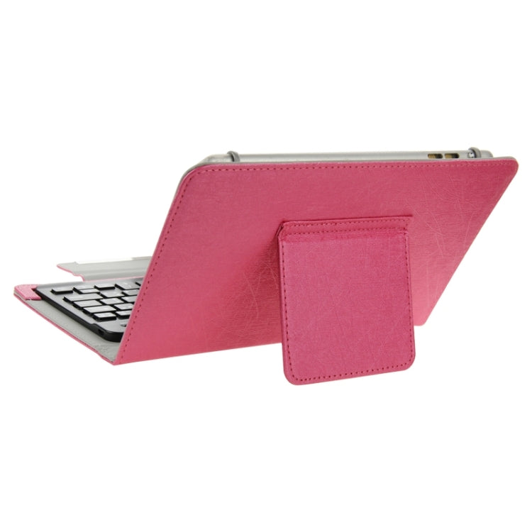 Universal Leather Tablet Case with Separable Bluetooth Keyboard and Holder for 7 inch Tablet PC(Magenta) - Universal Keyboard by PMC Jewellery | Online Shopping South Africa | PMC Jewellery