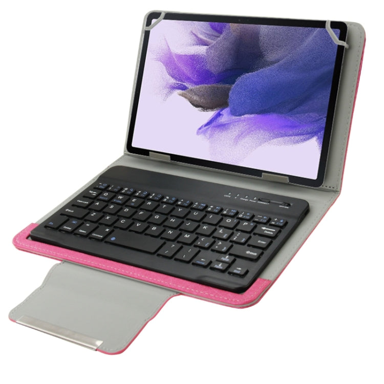 Universal Leather Tablet Case with Separable Bluetooth Keyboard and Holder for 10.1 inch Tablet PC(Magenta) - Universal Keyboard by PMC Jewellery | Online Shopping South Africa | PMC Jewellery