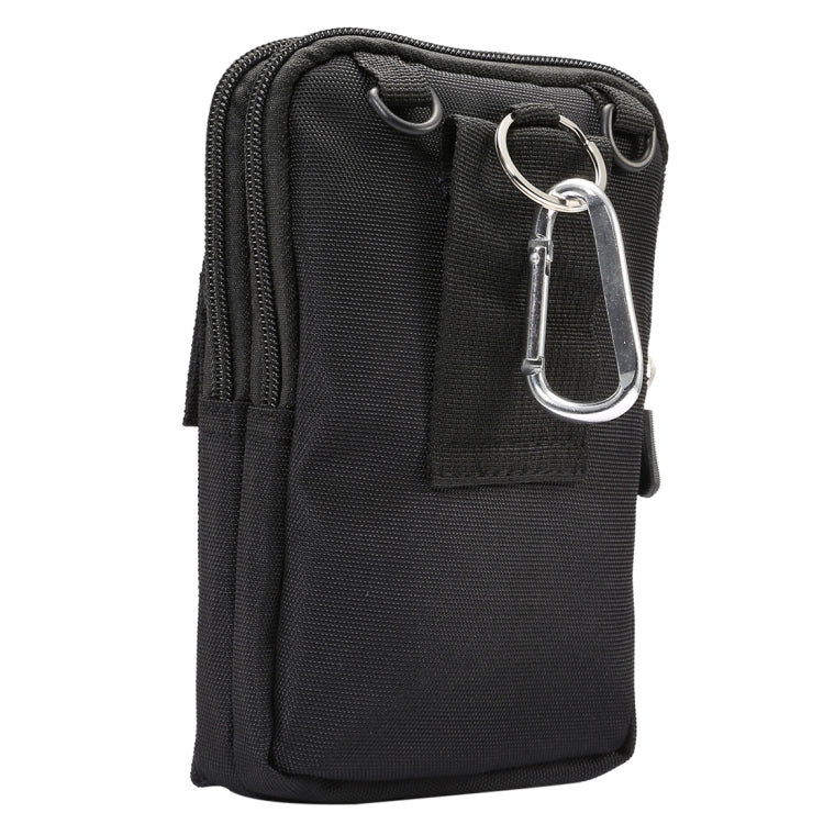 6.4 inch and Below Universal Polyester Men Vertical Style Case Shoulder Carrying Bag with Belt Hole & Climbing Buckle, For iPhone, Samsung, Sony, Huawei, Meizu, Lenovo, ASUS, Oneplus, Xiaomi, Cubot, Ulefone, Letv, DOOGEE, Vkworld, and other (Black) - More iPhone Cases by PMC Jewellery | Online Shopping South Africa | PMC Jewellery | Buy Now Pay Later Mobicred