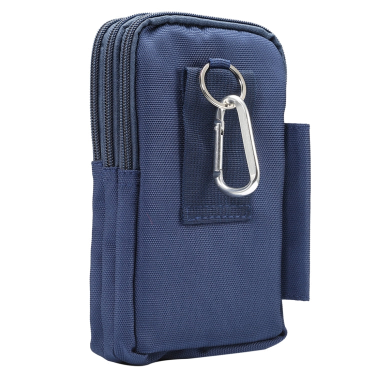 7 inch and Below Universal Polyester Men Vertical Style Case Waist Bag with Belt Hole & Climbing Buckle, For iPhone, Samsung, Sony, Huawei, Meizu, Lenovo, ASUS, Oneplus, Xiaomi, Cubot, Ulefone, Letv, DOOGEE, Vkworld, and other (Dark Blue) - More iPhone Cases by PMC Jewellery | Online Shopping South Africa | PMC Jewellery | Buy Now Pay Later Mobicred