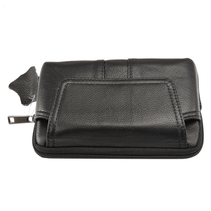 6.0 inch and Below Universal Genuine Leather Men Horizontal Style Case Waist Bag with Belt Hole, For Sony, Huawei, Meizu, Lenovo, ASUS, Cubot, Oneplus, Xiaomi, Ulefone, Letv, DOOGEE, Vkworld, and other Smartphones(Black) - More iPhone Cases by PMC Jewellery | Online Shopping South Africa | PMC Jewellery | Buy Now Pay Later Mobicred