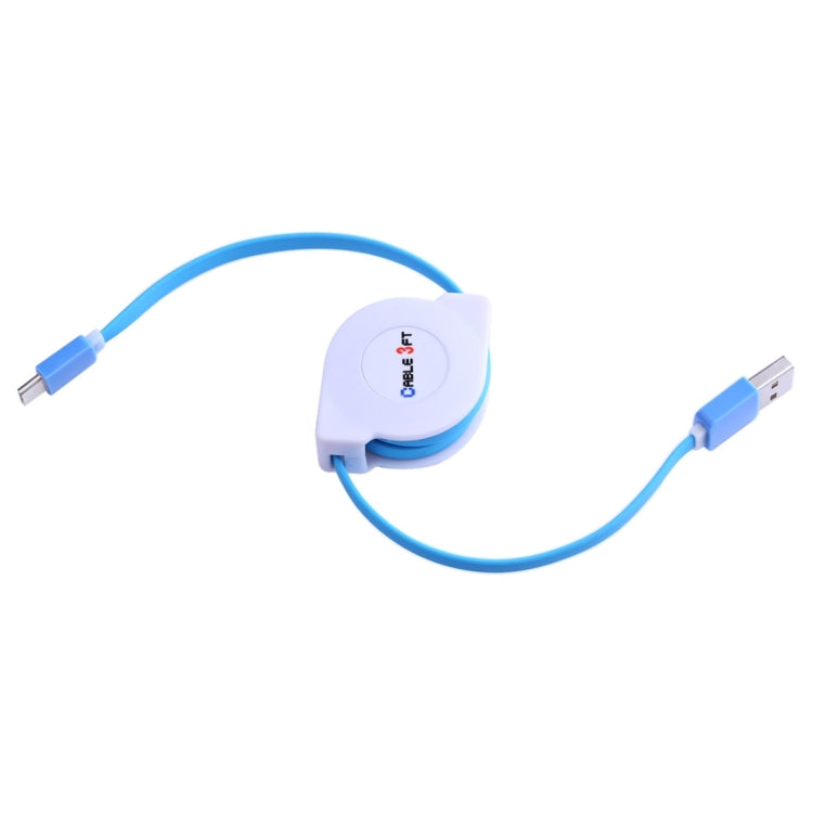 1m 2A 110 Copper Core Wires Retractable USB-C / Type-C to USB Data Sync Charging Cable(Blue) - USB-C & Type-C Cable by PMC Jewellery | Online Shopping South Africa | PMC Jewellery | Buy Now Pay Later Mobicred