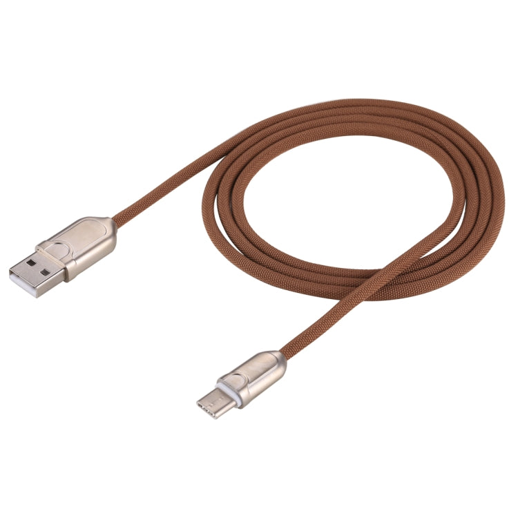 1m 2A USB-C / Type-C to USB 2.0 Data Sync Quick Charger Cable(Brown) - USB-C & Type-C Cable by PMC Jewellery | Online Shopping South Africa | PMC Jewellery | Buy Now Pay Later Mobicred