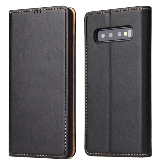 Horizontal Flip PU Leather Case for Galaxy S10+, with Holder & Card Slot & Wallet(Black) - Galaxy Phone Cases by PMC Jewellery | Online Shopping South Africa | PMC Jewellery