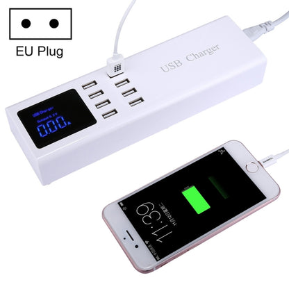 YC-CDA23 8 USB Ports 8A Travel Charger with LCD Screen and Wireless Charger, EU Plug - Multifunction Charger by PMC Jewellery | Online Shopping South Africa | PMC Jewellery | Buy Now Pay Later Mobicred