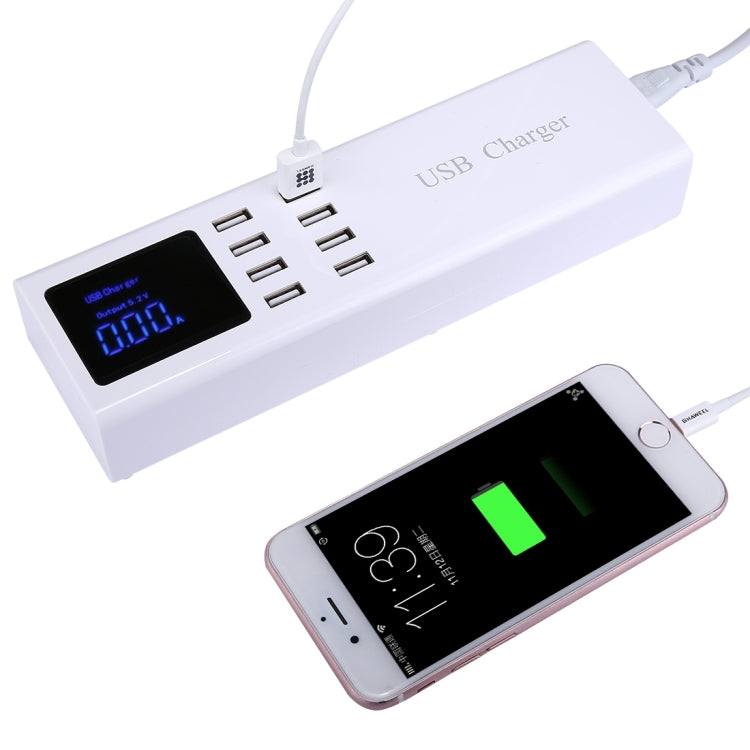 YC-CDA23 8 USB Ports 8A Travel Charger with LCD Screen and Wireless Charger, EU Plug - Multifunction Charger by PMC Jewellery | Online Shopping South Africa | PMC Jewellery | Buy Now Pay Later Mobicred