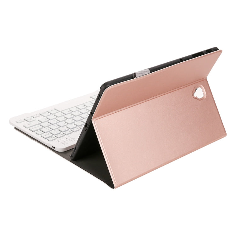 ST830S Bluetooth 3.0 Fine Wool Texture PU Leather ABS Detachable Seven-color Backlight Bluetooth Keyboard Leather Tablet Case for Samsung Galaxy Tab S4 10.5 inch T830 / T835, with Pen Slot & Holder (Rose Gold) - Samsung Keyboard by PMC Jewellery | Online Shopping South Africa | PMC Jewellery