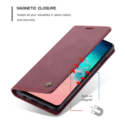 CaseMe-013 Multifunctional Retro Frosted Horizontal Flip Leather Case for Galaxy S10 E, with Card Slot & Holder & Wallet (Wine Red) - Galaxy Phone Cases by CaseMe | Online Shopping South Africa | PMC Jewellery | Buy Now Pay Later Mobicred