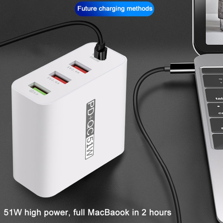 WLX-A6 4 Ports Quick Charging USB Travel Charger Power Adapter, UK Plug - USB Charger by PMC Jewellery | Online Shopping South Africa | PMC Jewellery | Buy Now Pay Later Mobicred