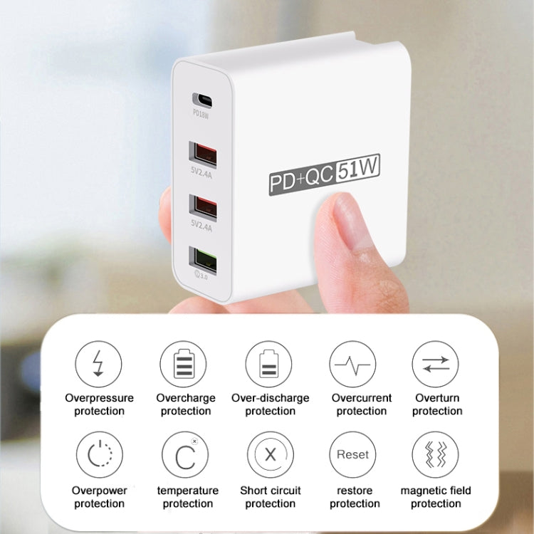 WLX-A6 4 Ports Quick Charging USB Travel Charger Power Adapter, UK Plug - USB Charger by PMC Jewellery | Online Shopping South Africa | PMC Jewellery | Buy Now Pay Later Mobicred