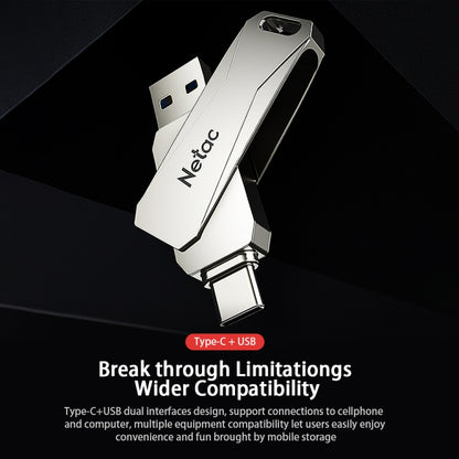 Netac U782C 64GB USB-C / Type-C + USB 3.0 360 Degrees Rotation Zinc Alloy Flash Drive OTG U Disk - USB Flash Drives by Netac | Online Shopping South Africa | PMC Jewellery | Buy Now Pay Later Mobicred