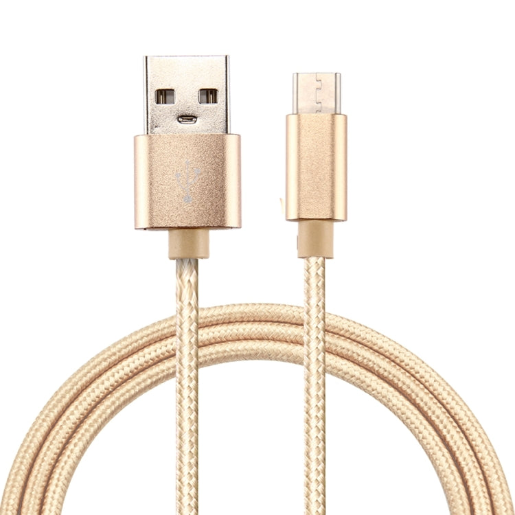 Knit Texture USB to USB-C / Type-C Data Sync Charging Cable, Cable Length: 1m, 3A Total Output, 2A Transfer Data(Gold) - USB-C & Type-C Cable by PMC Jewellery | Online Shopping South Africa | PMC Jewellery | Buy Now Pay Later Mobicred