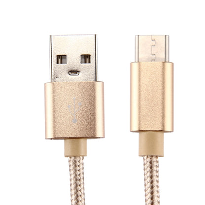 Knit Texture USB to USB-C / Type-C Data Sync Charging Cable, Cable Length: 1m, 3A Total Output, 2A Transfer Data(Gold) - USB-C & Type-C Cable by PMC Jewellery | Online Shopping South Africa | PMC Jewellery | Buy Now Pay Later Mobicred