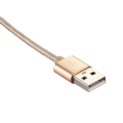 Knit Texture USB to USB-C / Type-C Data Sync Charging Cable, Cable Length: 1m, 3A Total Output, 2A Transfer Data(Gold) - USB-C & Type-C Cable by PMC Jewellery | Online Shopping South Africa | PMC Jewellery | Buy Now Pay Later Mobicred