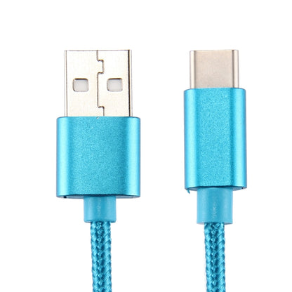 Knit Texture USB to USB-C / Type-C Data Sync Charging Cable, Cable Length: 1m, 3A Total Output, 2A Transfer Data(Blue) - USB-C & Type-C Cable by PMC Jewellery | Online Shopping South Africa | PMC Jewellery | Buy Now Pay Later Mobicred