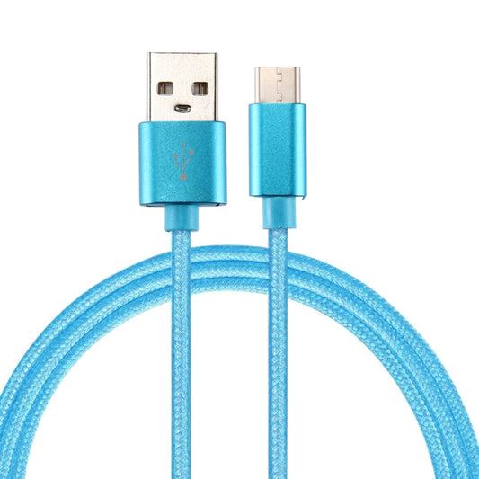 Knit Texture USB to USB-C / Type-C Data Sync Charging Cable, Cable Length: 2m, 3A Output(Blue) - USB-C & Type-C Cable by PMC Jewellery | Online Shopping South Africa | PMC Jewellery | Buy Now Pay Later Mobicred