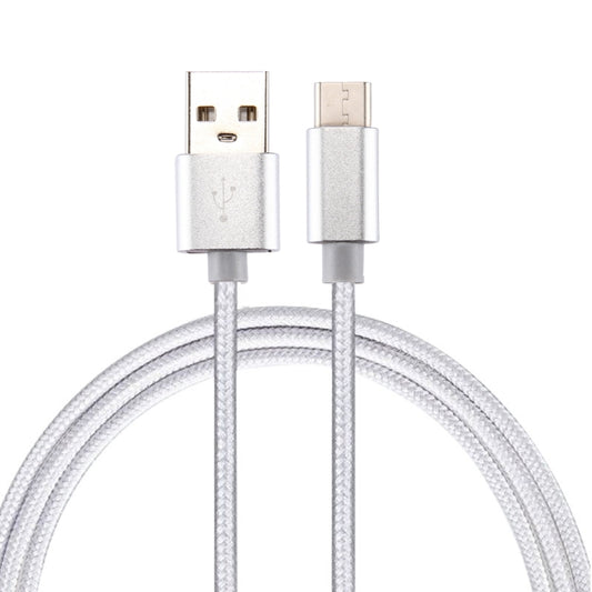 Knit Texture USB to USB-C / Type-C Data Sync Charging Cable, Cable Length: 2m, 3A Output(Silver) - USB-C & Type-C Cable by PMC Jewellery | Online Shopping South Africa | PMC Jewellery | Buy Now Pay Later Mobicred