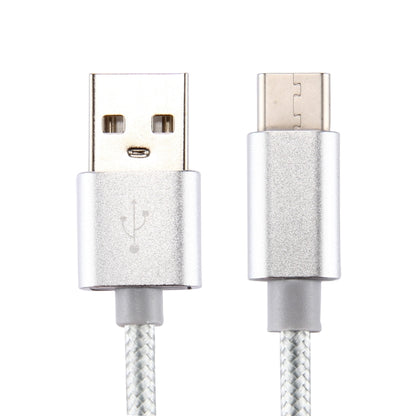 Knit Texture USB to USB-C / Type-C Data Sync Charging Cable, Cable Length: 2m, 3A Output(Silver) - USB-C & Type-C Cable by PMC Jewellery | Online Shopping South Africa | PMC Jewellery | Buy Now Pay Later Mobicred