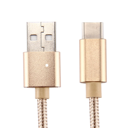 Knit Texture USB to USB-C / Type-C Data Sync Charging Cable, Cable Length: 3m, 3A Total Output, 2A Transfer Data(Gold) - USB-C & Type-C Cable by PMC Jewellery | Online Shopping South Africa | PMC Jewellery | Buy Now Pay Later Mobicred