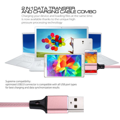 1m 2A Output USB to USB-C / Type-C Nylon Weave Style Data Sync Charging Cable(Pink) - USB-C & Type-C Cable by PMC Jewellery | Online Shopping South Africa | PMC Jewellery | Buy Now Pay Later Mobicred