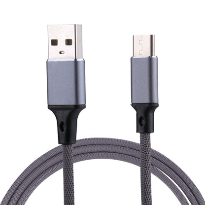 1m 2A Output USB to USB-C / Type-C Nylon Weave Style Data Sync Charging Cable(Grey) - USB-C & Type-C Cable by PMC Jewellery | Online Shopping South Africa | PMC Jewellery | Buy Now Pay Later Mobicred