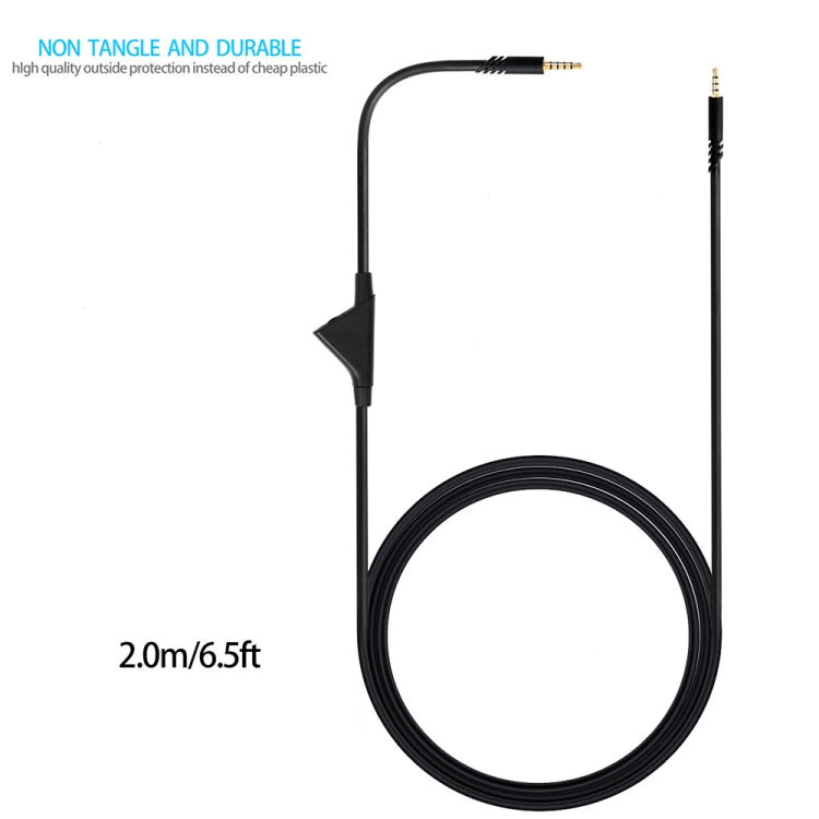 ZS0175 For Logitech Astro A10 / A40 / A30 3.5mm Male to Male Volume Adjustable Earphone Audio Cable, Cable Length: 2m - Headset Accessories by PMC Jewellery | Online Shopping South Africa | PMC Jewellery