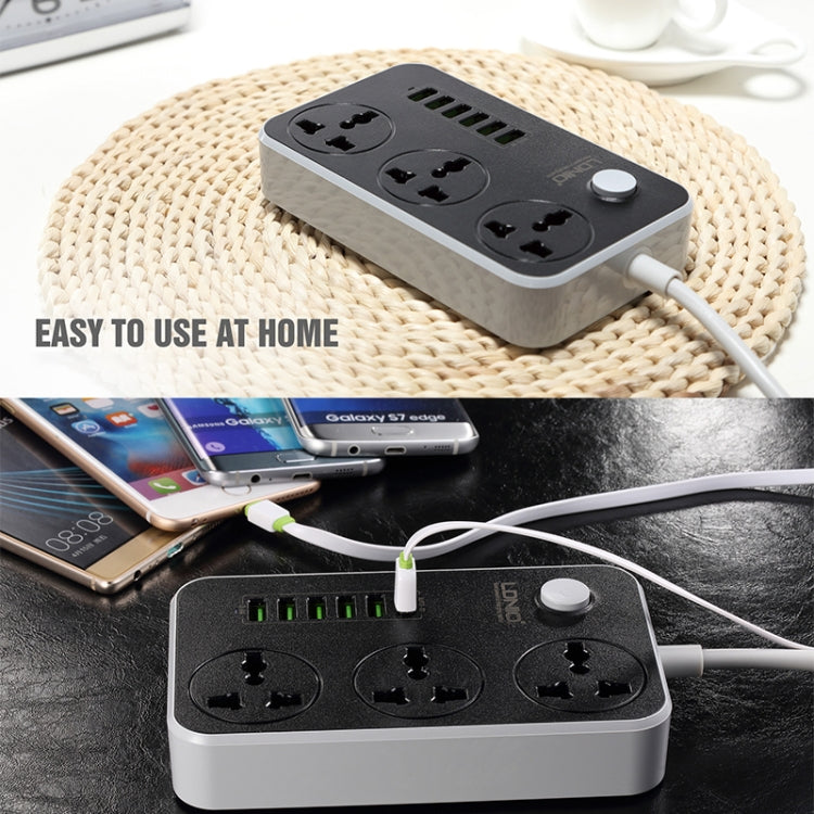 LDNIO SC3604 6 x USB Ports Multi-function Travel Home Office Socket, Cable Length: 2m, UK Plug - Extension Socket by LDNIO | Online Shopping South Africa | PMC Jewellery | Buy Now Pay Later Mobicred