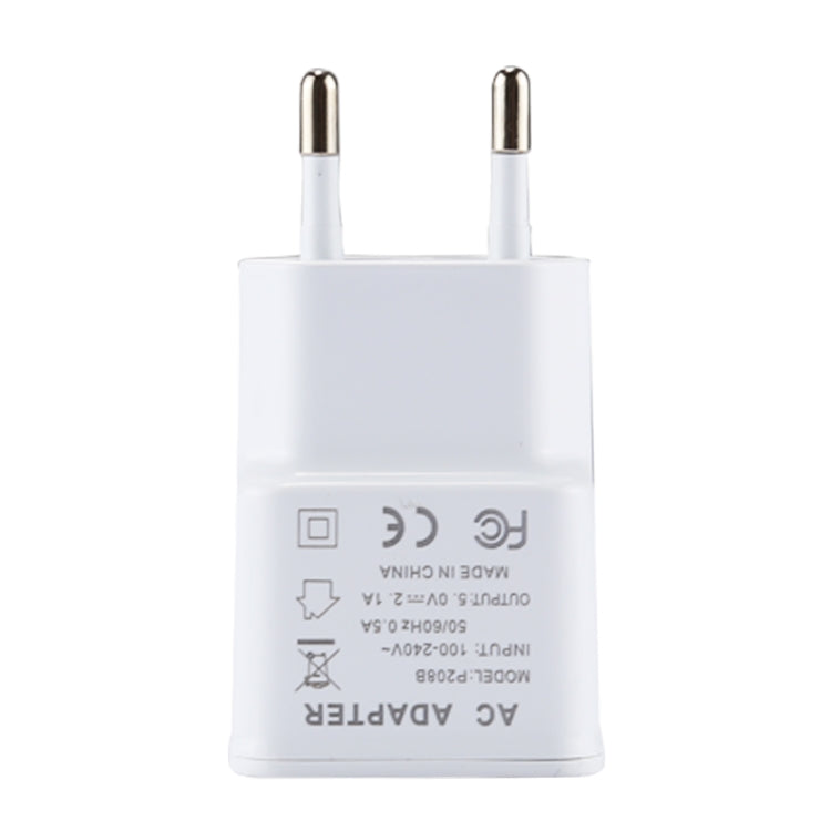 5V 2.1A Intelligent Identification USB Charger with 1m USB to USB-C / Type-C Charging Cable, EU Plug(White) - USB Charger by PMC Jewellery | Online Shopping South Africa | PMC Jewellery | Buy Now Pay Later Mobicred