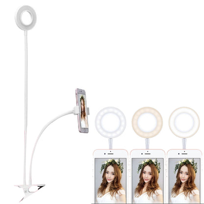 Clip Style Universal Cell Phone Holder Bracket Selfie Ring Light with 3-Color Light Adjustment, for Studio Recording, Live Broadcast, Live Show, KTV, etc.(White) - Selfie Light by PMC Jewellery | Online Shopping South Africa | PMC Jewellery | Buy Now Pay Later Mobicred