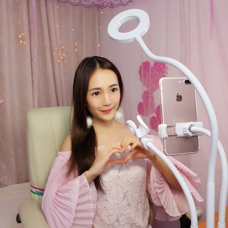 Clip Style Universal Cell Phone Holder Bracket Selfie Ring Light with 3-Color Light Adjustment, for Studio Recording, Live Broadcast, Live Show, KTV, etc.(White) - Selfie Light by PMC Jewellery | Online Shopping South Africa | PMC Jewellery | Buy Now Pay Later Mobicred