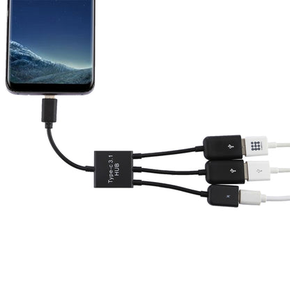 Portable USB-C / Type-C Male to Dual USB Ports Female + Micro USB Female Mini Cable Hub Splitter Adapter - USB HUB by PMC Jewellery | Online Shopping South Africa | PMC Jewellery | Buy Now Pay Later Mobicred