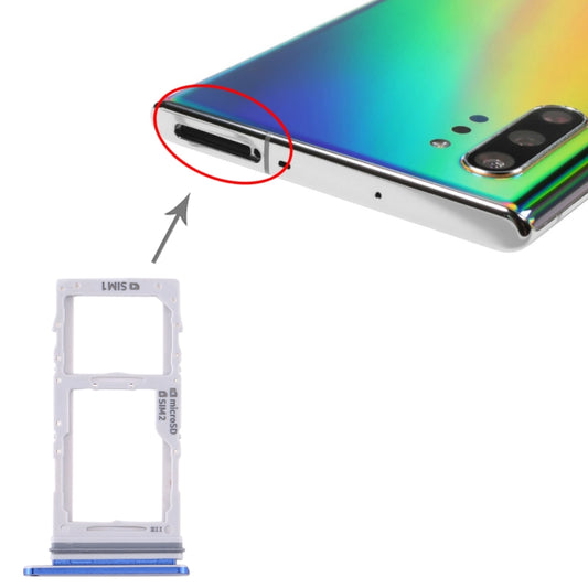 For Samsung Galaxy Note10+ SIM Card Tray + SIM Card Tray / Micro SD Card Tray (Blue) - Card Socket by PMC Jewellery | Online Shopping South Africa | PMC Jewellery | Buy Now Pay Later Mobicred