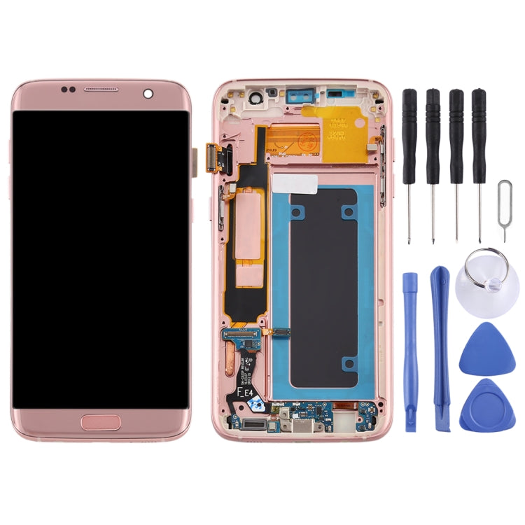 OLED LCD Screen for Samsung Galaxy S7 Edge / SM-G935F Digitizer Full Assembly with Frame (Pink) - LCD Screen by PMC Jewellery | Online Shopping South Africa | PMC Jewellery | Buy Now Pay Later Mobicred