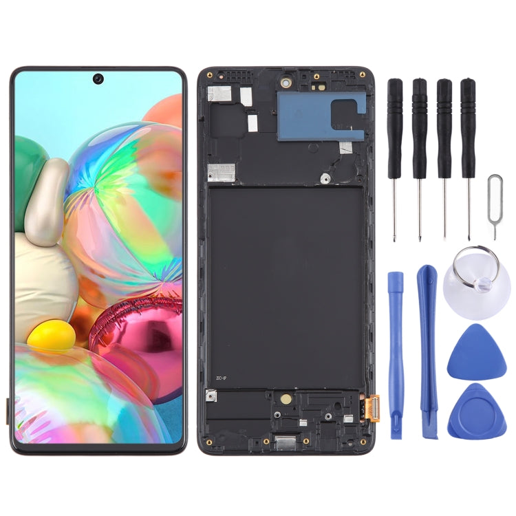 For Samsung Galaxy A71 4G SM-A715F 6.43 inch OLED LCD Screen Digitizer Full Assembly with Frame (Black) - LCD Screen by PMC Jewellery | Online Shopping South Africa | PMC Jewellery | Buy Now Pay Later Mobicred