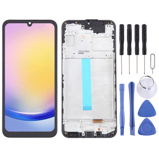 For Samsung Galaxy A25 SM-A256B 6.36 inch OLED LCD Screen Digitizer Full Assembly with Frame (Black) - LCD Screen by PMC Jewellery | Online Shopping South Africa | PMC Jewellery | Buy Now Pay Later Mobicred