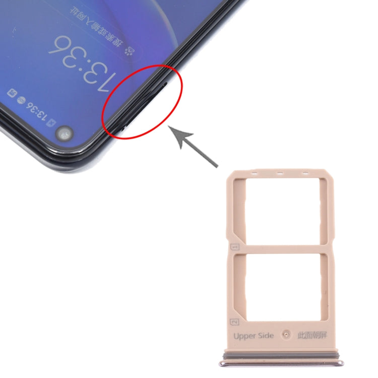 For Vivo Y70s V2002A SIM Card Tray + SIM Card Tray (Gold) - Card Socket by PMC Jewellery | Online Shopping South Africa | PMC Jewellery | Buy Now Pay Later Mobicred