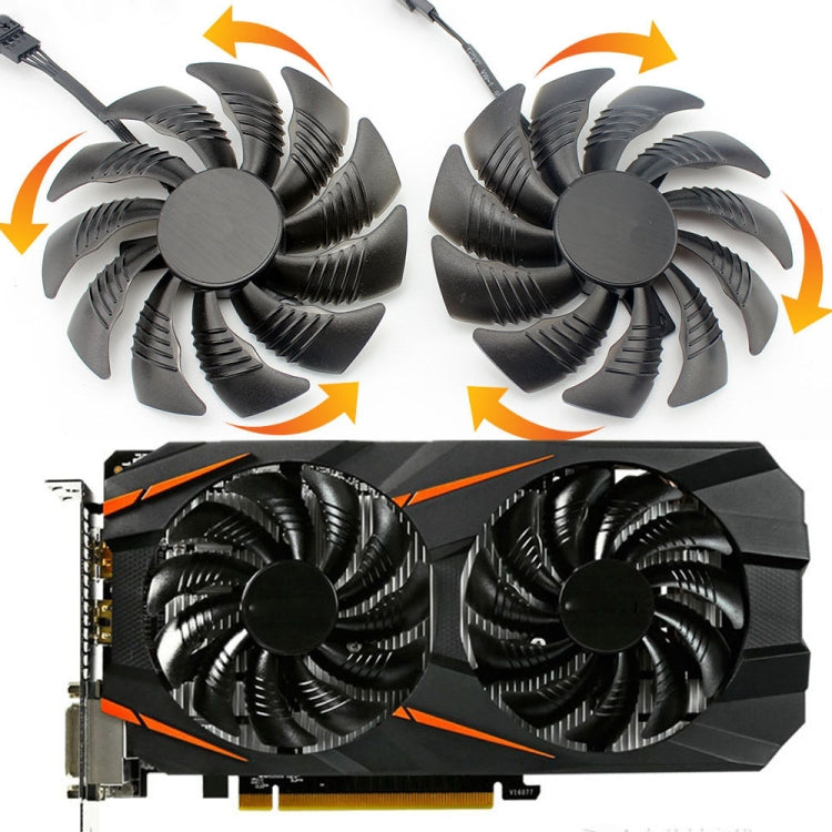 1 Pair 88MM 4 Pin Computer Graphics Card Cooling Fan For Gigabyte GeForce GTX1060 1070 GTX1050ti GTX960 RX570 RX470 - Fan Cooling by PMC Jewellery | Online Shopping South Africa | PMC Jewellery