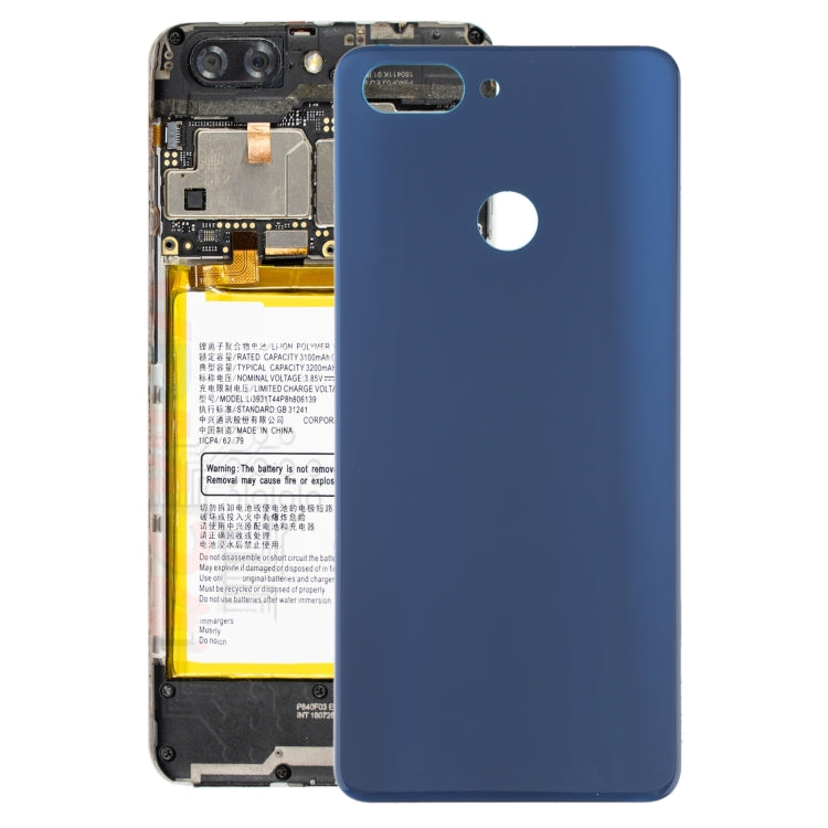 Glass Battery Back Cover for ZTE Blade V9(Blue) - For ZTE by PMC Jewellery | Online Shopping South Africa | PMC Jewellery | Buy Now Pay Later Mobicred