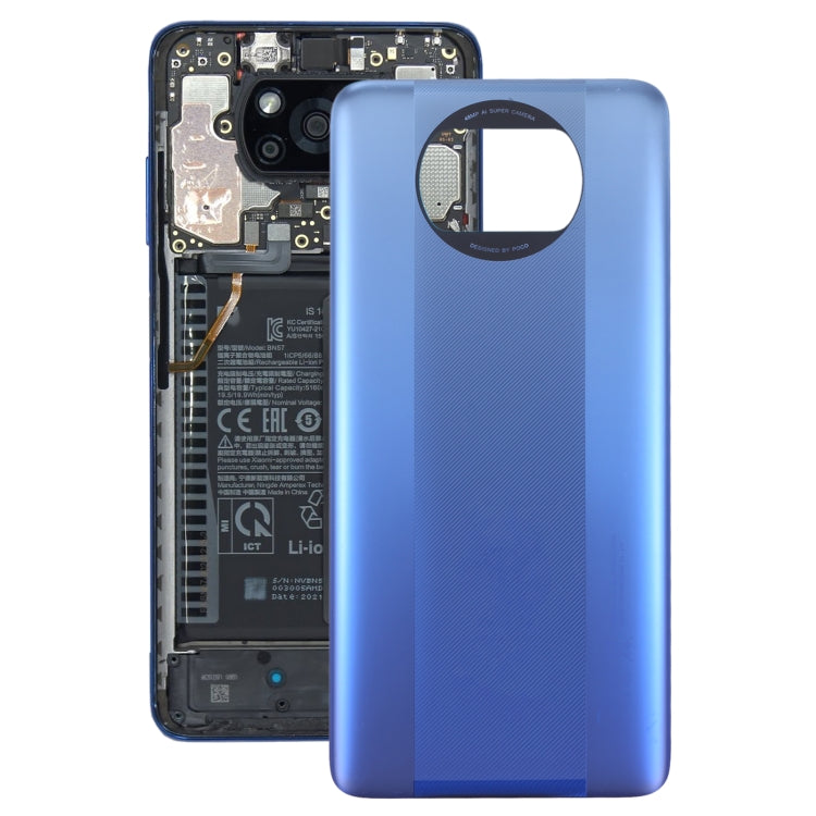Original Battery Back Cover for Xiaomi Poco X3 Pro M2102J20SG(Blue) - Back Cover by PMC Jewellery | Online Shopping South Africa | PMC Jewellery | Buy Now Pay Later Mobicred