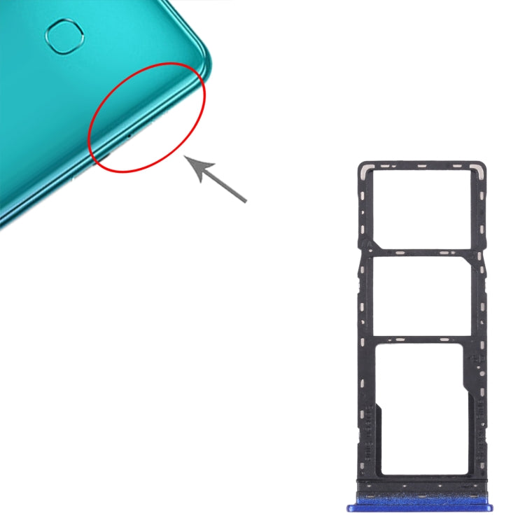 For Tecno Spark 5 Air/Spark 5 Pro/Spark 5 SIM Card Tray + SIM Card Tray + Micro SD Card Tray (Blue) - Card Tray by PMC Jewellery | Online Shopping South Africa | PMC Jewellery